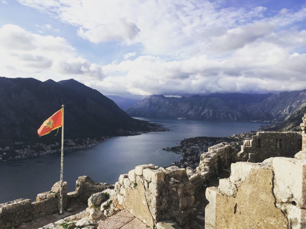 Kotor fortress San giovani view on Kotor bay