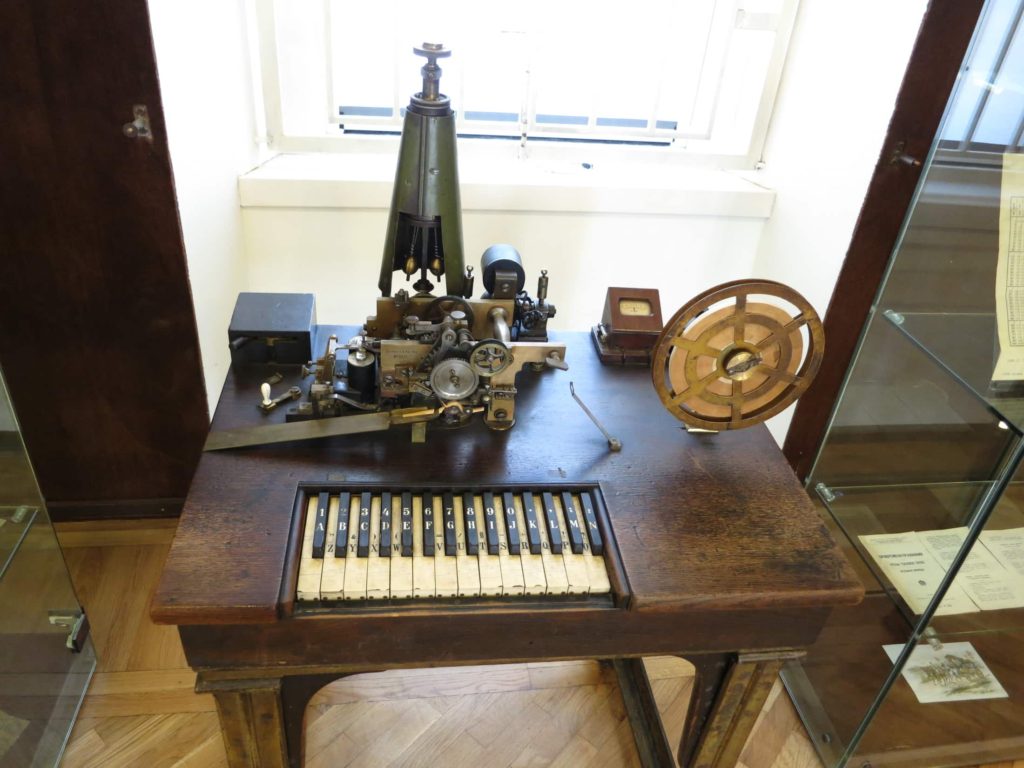 small piano with contraction inside cetinje museum